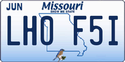 MO license plate LH0F5I