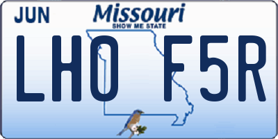 MO license plate LH0F5R