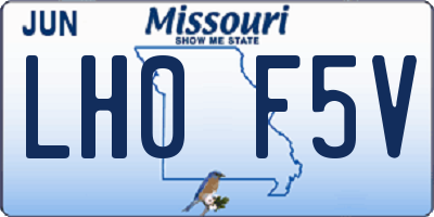 MO license plate LH0F5V