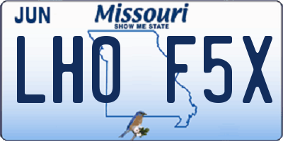 MO license plate LH0F5X