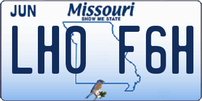 MO license plate LH0F6H