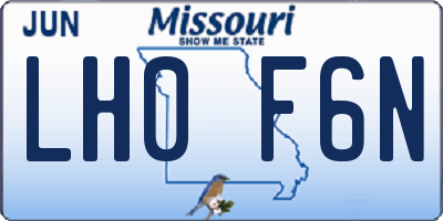 MO license plate LH0F6N