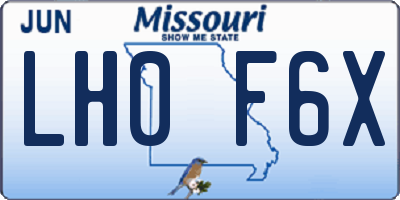 MO license plate LH0F6X