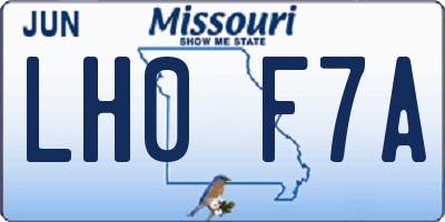 MO license plate LH0F7A
