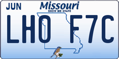 MO license plate LH0F7C