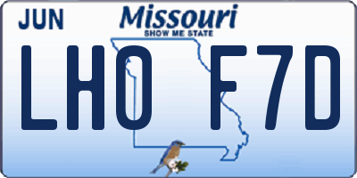 MO license plate LH0F7D