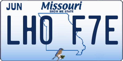 MO license plate LH0F7E