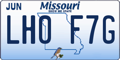 MO license plate LH0F7G