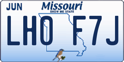 MO license plate LH0F7J