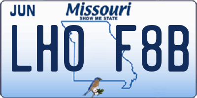 MO license plate LH0F8B