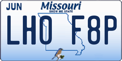 MO license plate LH0F8P