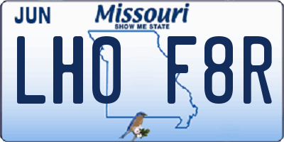 MO license plate LH0F8R