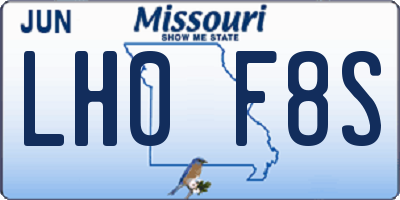 MO license plate LH0F8S