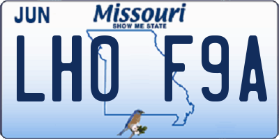 MO license plate LH0F9A