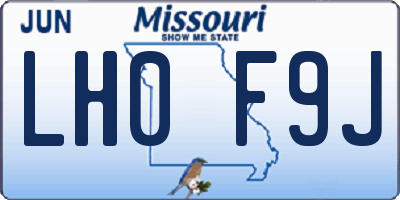 MO license plate LH0F9J