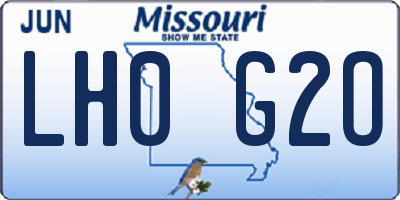 MO license plate LH0G2O