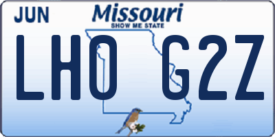 MO license plate LH0G2Z
