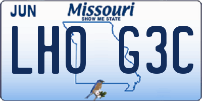 MO license plate LH0G3C