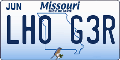 MO license plate LH0G3R