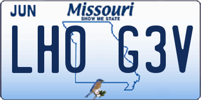 MO license plate LH0G3V