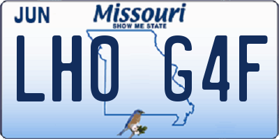 MO license plate LH0G4F