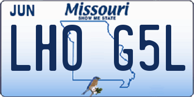 MO license plate LH0G5L