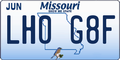MO license plate LH0G8F