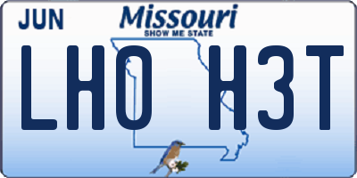 MO license plate LH0H3T