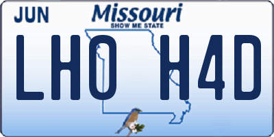 MO license plate LH0H4D