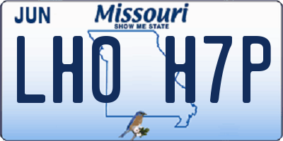 MO license plate LH0H7P