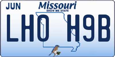MO license plate LH0H9B