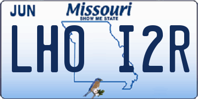 MO license plate LH0I2R