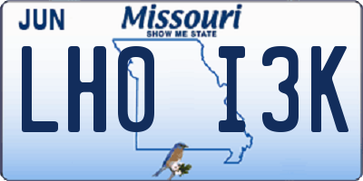 MO license plate LH0I3K