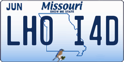 MO license plate LH0I4D