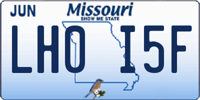MO license plate LH0I5F