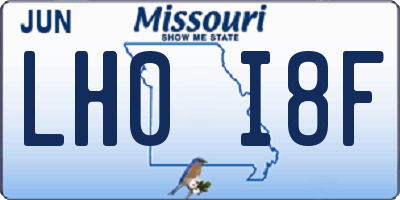 MO license plate LH0I8F