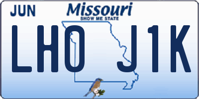 MO license plate LH0J1K