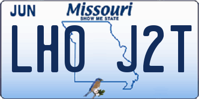 MO license plate LH0J2T