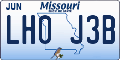 MO license plate LH0J3B