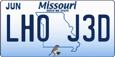 MO license plate LH0J3D