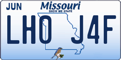 MO license plate LH0J4F