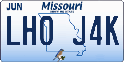 MO license plate LH0J4K