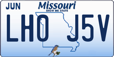 MO license plate LH0J5V