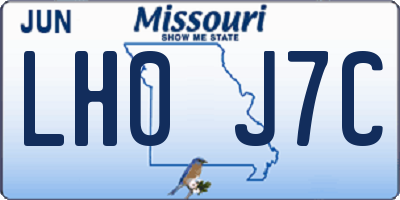 MO license plate LH0J7C