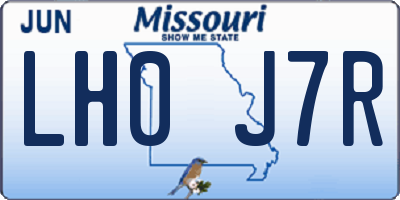 MO license plate LH0J7R