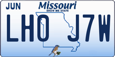 MO license plate LH0J7W