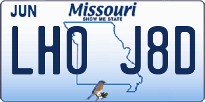 MO license plate LH0J8D