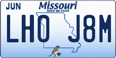 MO license plate LH0J8M