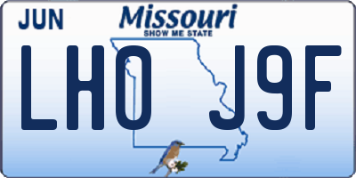 MO license plate LH0J9F