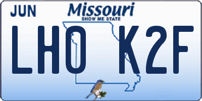 MO license plate LH0K2F